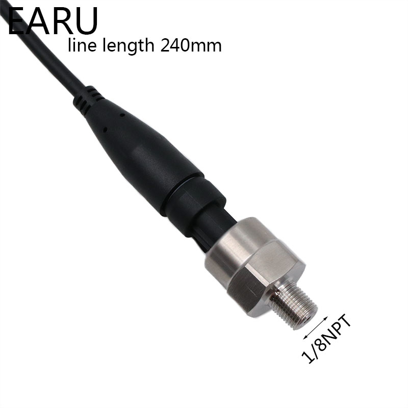 DC 5V 1/8NPT Draad Druksensor Zender Transducer Sender Sensor Voor Olie Brandstof Diesel Lucht Water Roestvrij staal