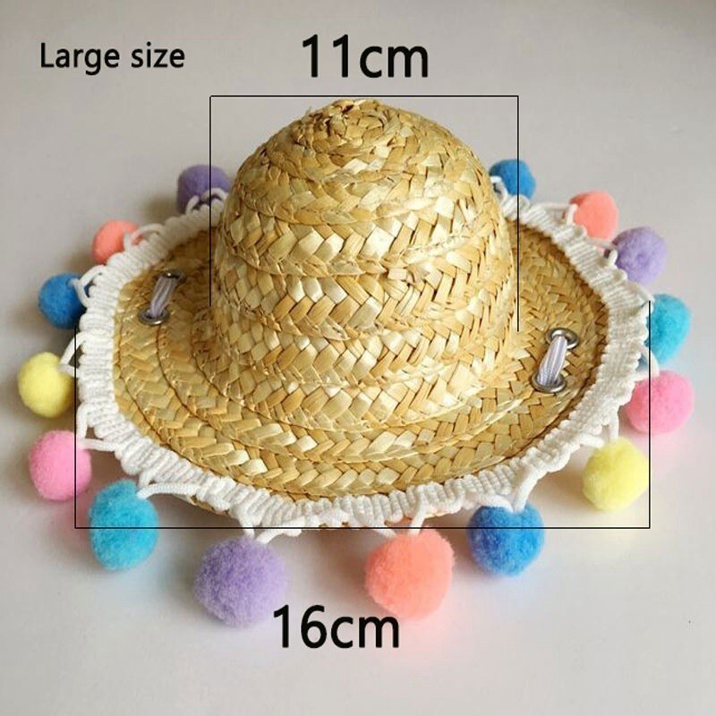 Strooien Hoed Hond Cap Voor Hond Hoeden Voor Katten Hundehut Mexicaanse Hoed Puppy Benodigdheden Hawaii Stijl Huisdier Accessoires Mode Katten caps: C / L