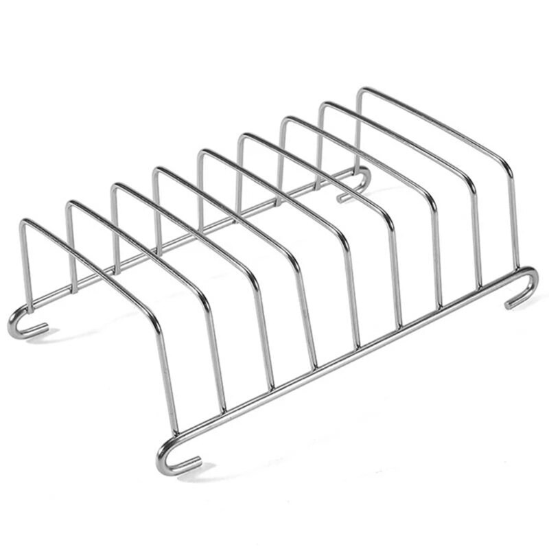 8 Slots Non Stick Toast Rack Holder Bbq Rvs Veilig Rechthoek Lucht Friteuse Accessoires Organizer Keuken Benodigdheden