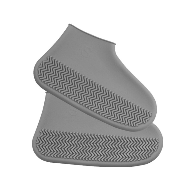 Couverture de chaussure imperméable Durable de Silicone couverture épaissie réutilisable antidérapante extérieure nouvelle: Gris / S