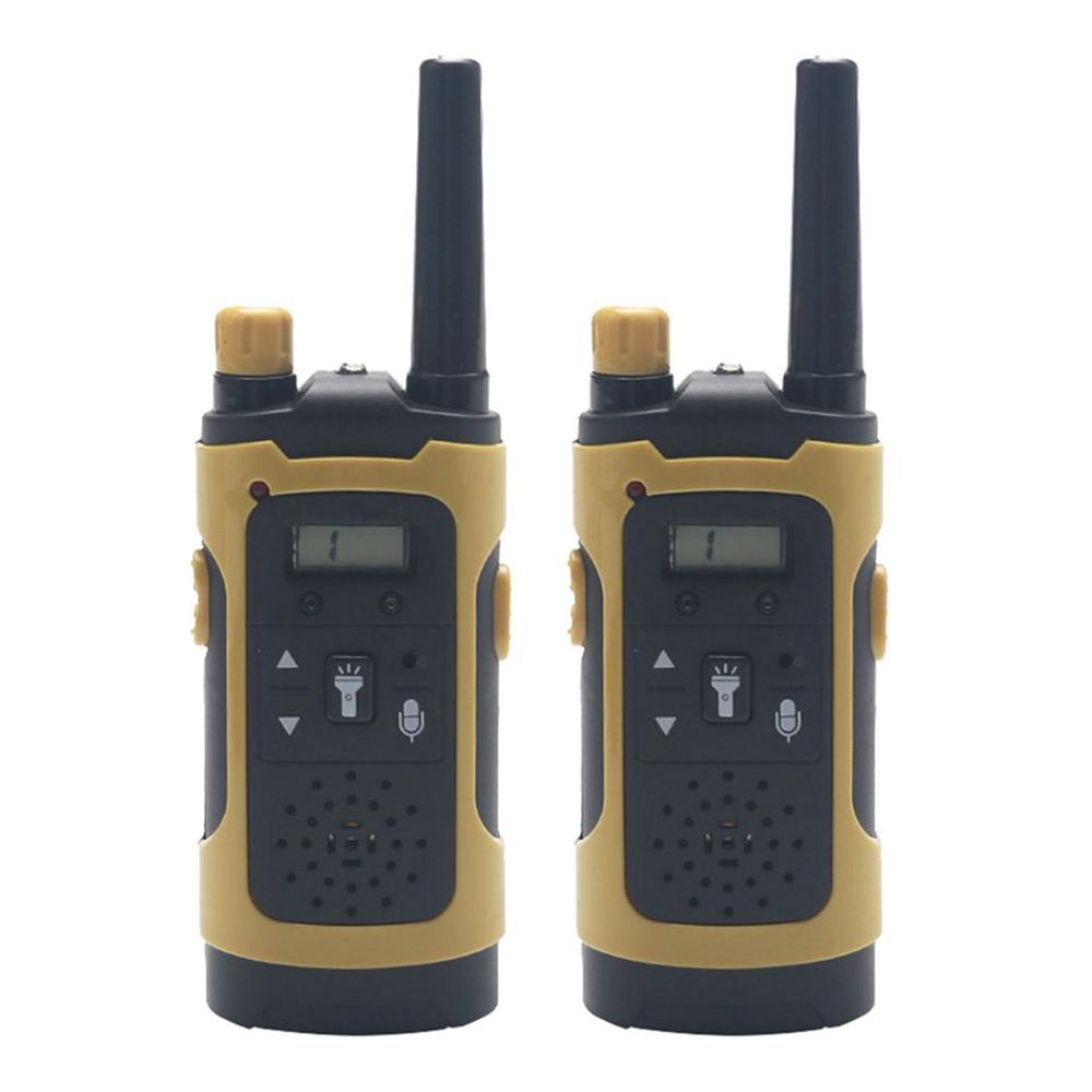 Walkie talkie sem fio, brinquedos eletrônicos para crianças, 2 peças, portátil, longo alcance, recepção, presente para criança: yellow