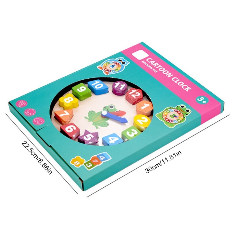 Early Education Clock Wooden Number Blocks Animal Shape Kindergarten Children Kid Develops Time and Early Math Skills H055