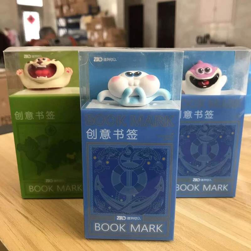 3D Three-dimensional Animal Bookmarks Pvc Cartoon Style Bookmarks Exquisite Box Packaging Suitable for Student and Sales