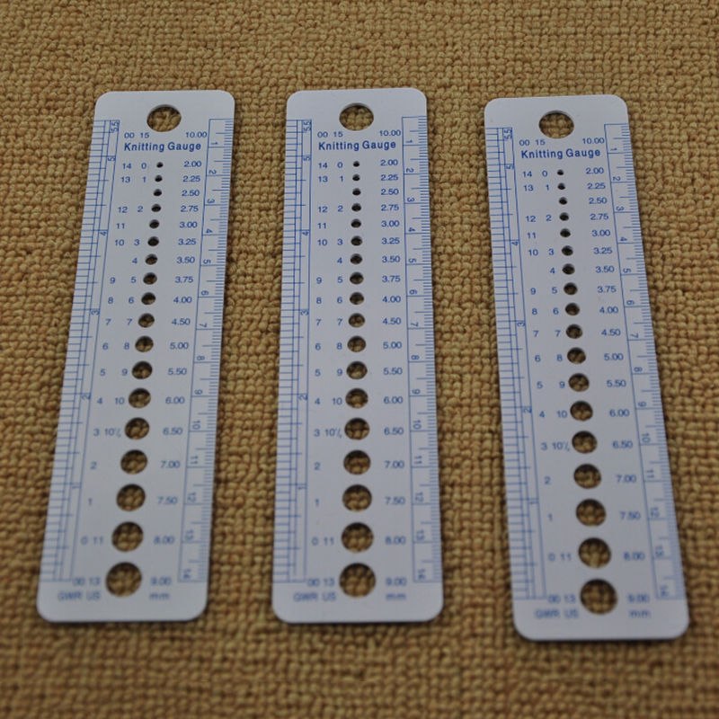 1 Pc Plastic Breinaald Gauge Inch Cm Ruler Tool (Us Uk Canada Maten) 16X4 Cm Costura Naaien Accessoires Gereedschap