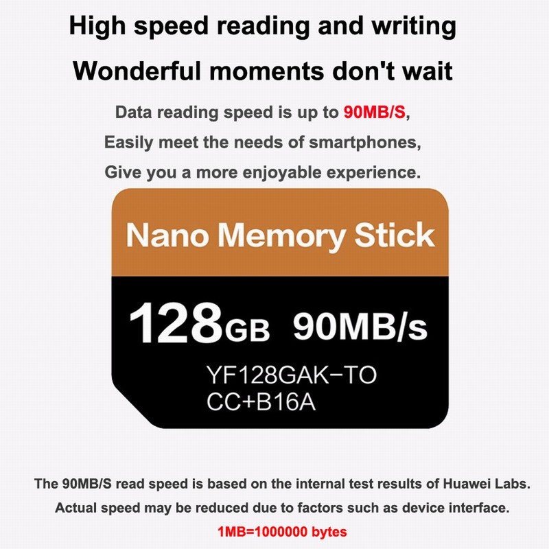 NM Card Nano Memory Card 128GB 90MB/s For Huawei Mate20/X/RS/P30/Pro With USB3.1 Gen 1 Type-C Phone NMCard NM-Card Stick Reader