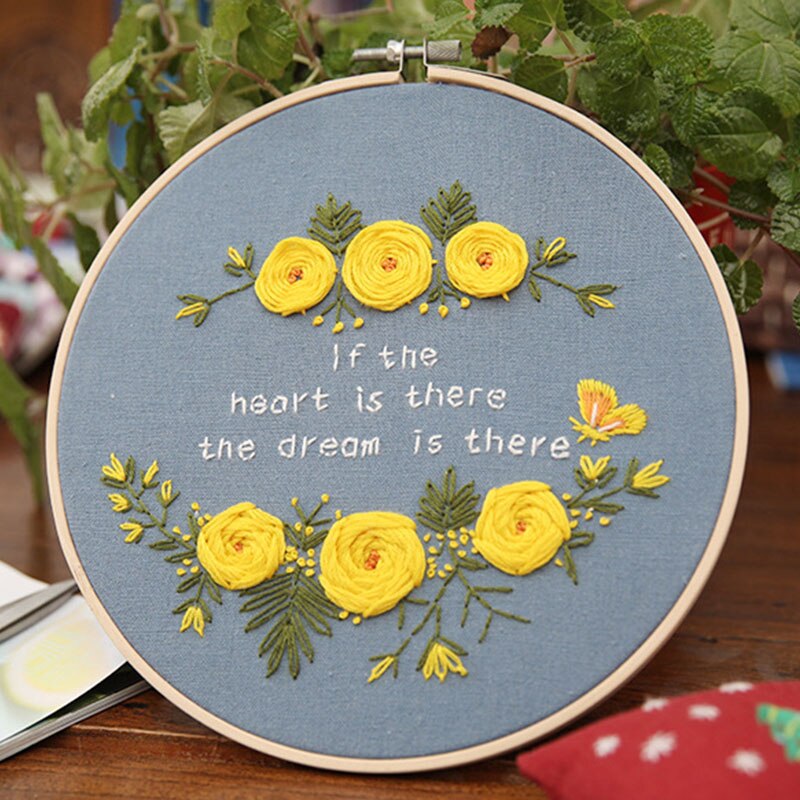 Håndarbeid broderi materiale pakke gjør-det-selv brodert materiale hengende malerier blomster korssting håndarbeidssett