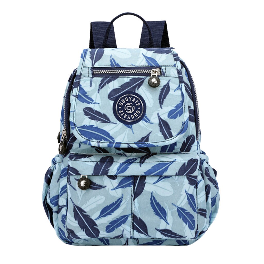 Vrouwen Waterdichte Rugzak Multifunctionele School Meisje Rugzak Nylon Reizen Rugzakken Mochila Escolar Feminina # T2G: Blue 