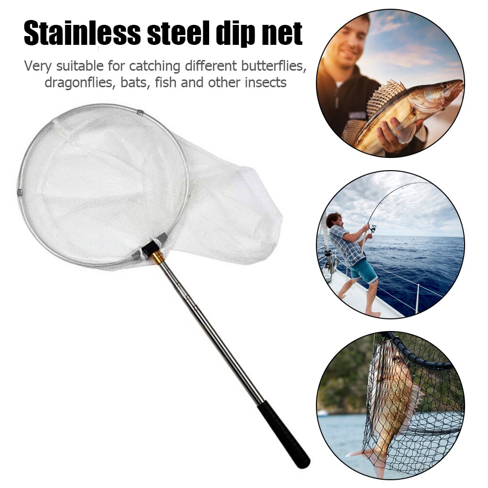 Opvouwbare Visnet Rvs Telescopische Insect Vlinder Dragonfly Netten Kikkervisje Vis Netwerk Outdoor Fun Speelgoed