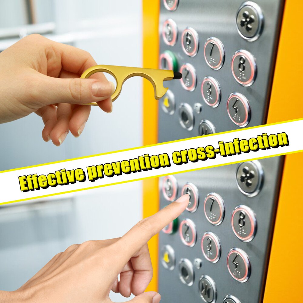 Tryk på løftehåndstangen rengøringsdøråbner dørhåndtag, der ikke berøres, tryk på elevatorknap, der åbner døråbner uden tættere