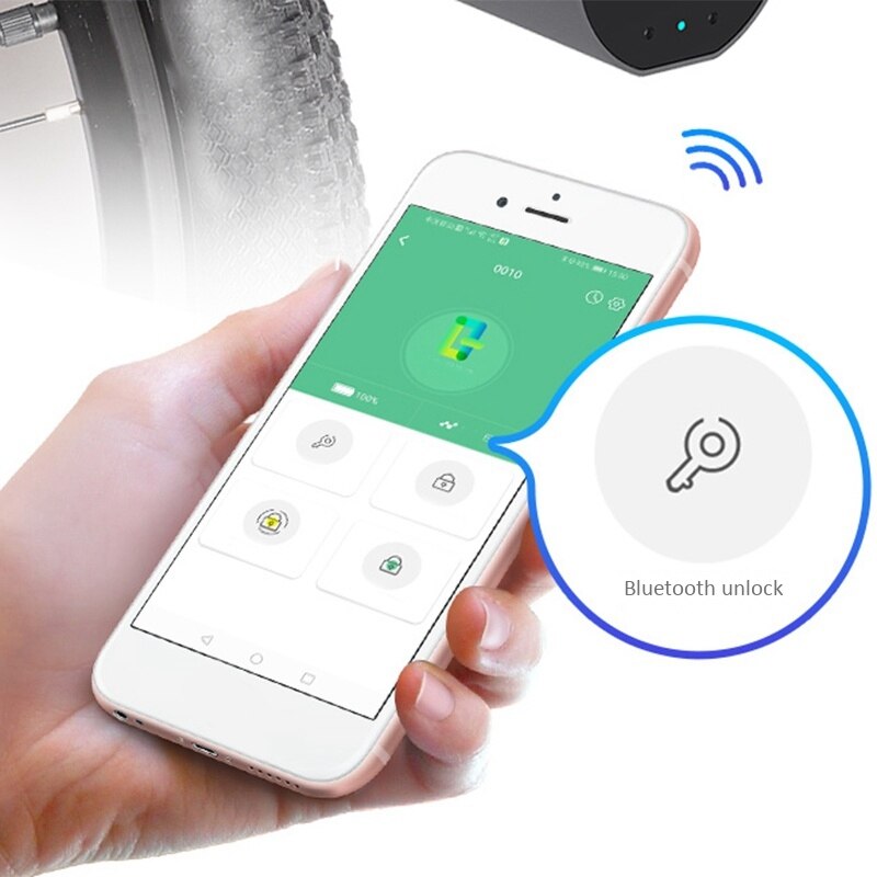 Bike Lock Bluetooth Fingerprint Lock Anti-Theft Waterproof Lock Fingerprint+APP Control for Bicycle Motorcycle Lock