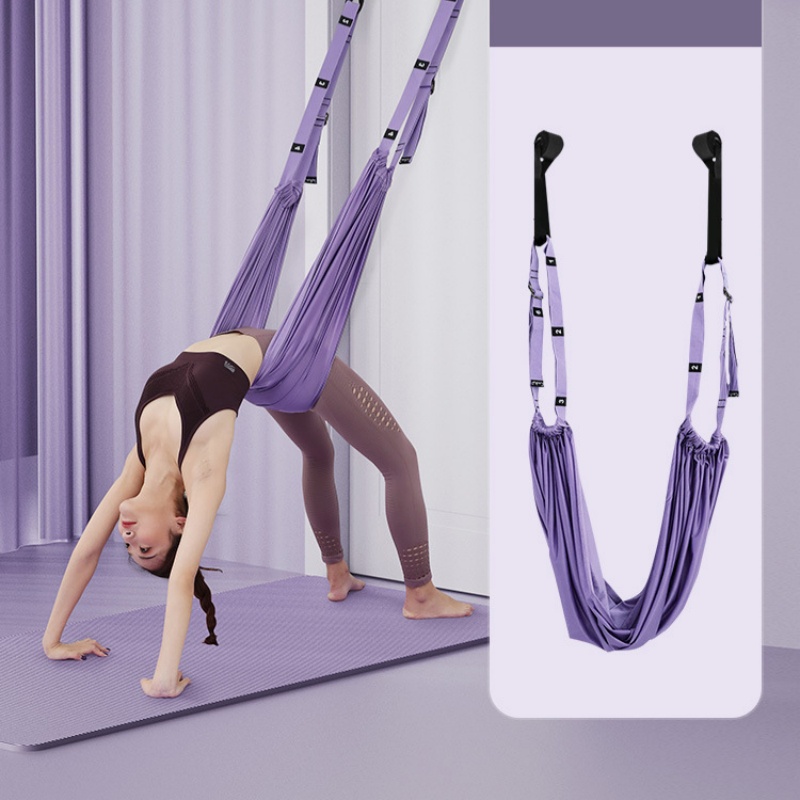 Yoga Rope Aair Hanging Domestick Beauty Back Stretch With Home Hanging Door Yoga Rope Stretching Exercise Training Equipment: PURPLE
