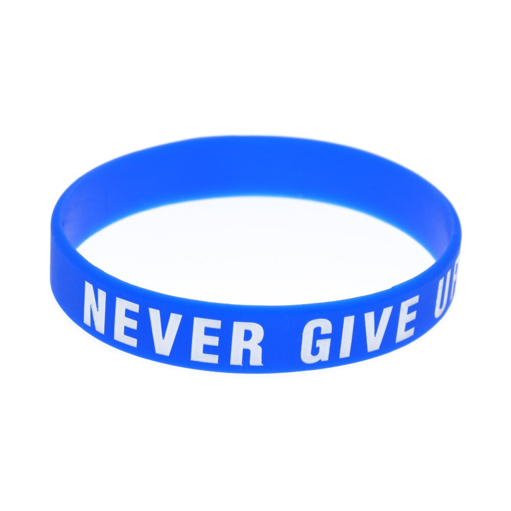N'abandonne Jamais Silicone Bracelet D'inspiration Bracelet de Sport Doux Vert Bracelet offre spéciale: 02 one pcs