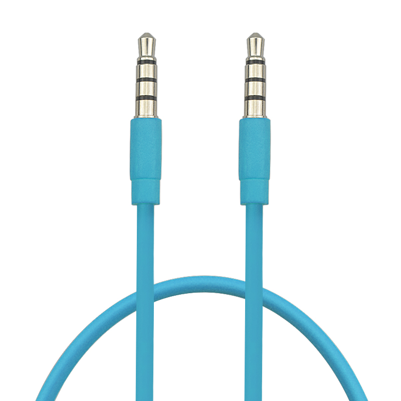 JianHan 4 Poles Aux Cable Audio Jack 3.5 mm for Car Headphone Beats Aux Speaker: Blue / 2m