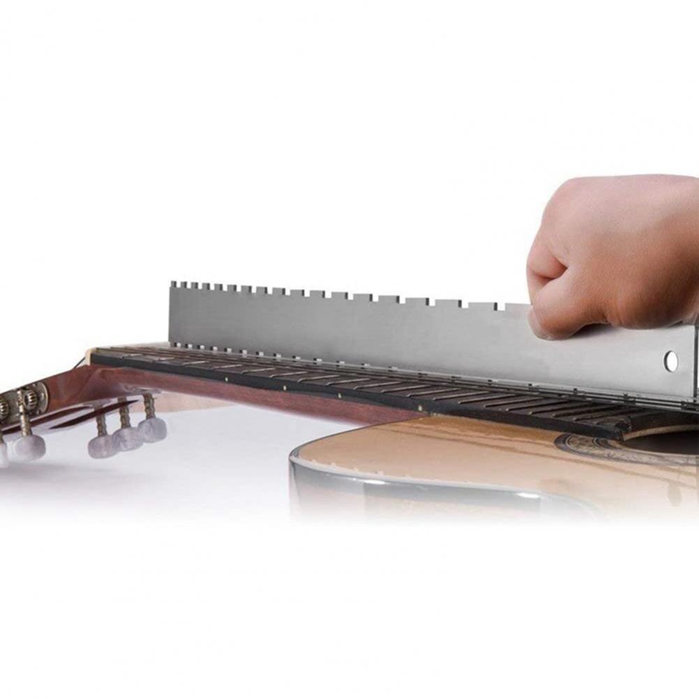 1Pcs Roest-Proof Basgitaar Hals Kloof Ruler Fretboard Inkeping Rechte String Pitch Meten Liniaal Set Met dubbele Schaal
