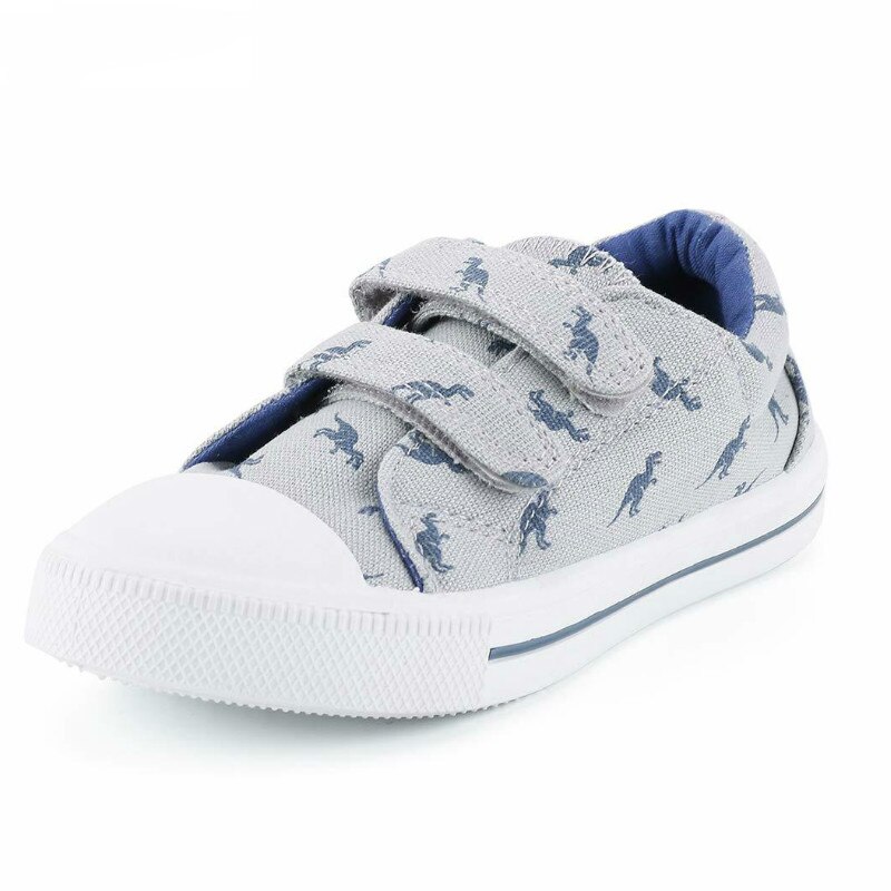 Kushyshoo Kids Peuter Sneakers Cartoon Dual Haak En Loops Jongens Sneakers Schoenen Canvas Schoenen Kinderen: GRAY / 10
