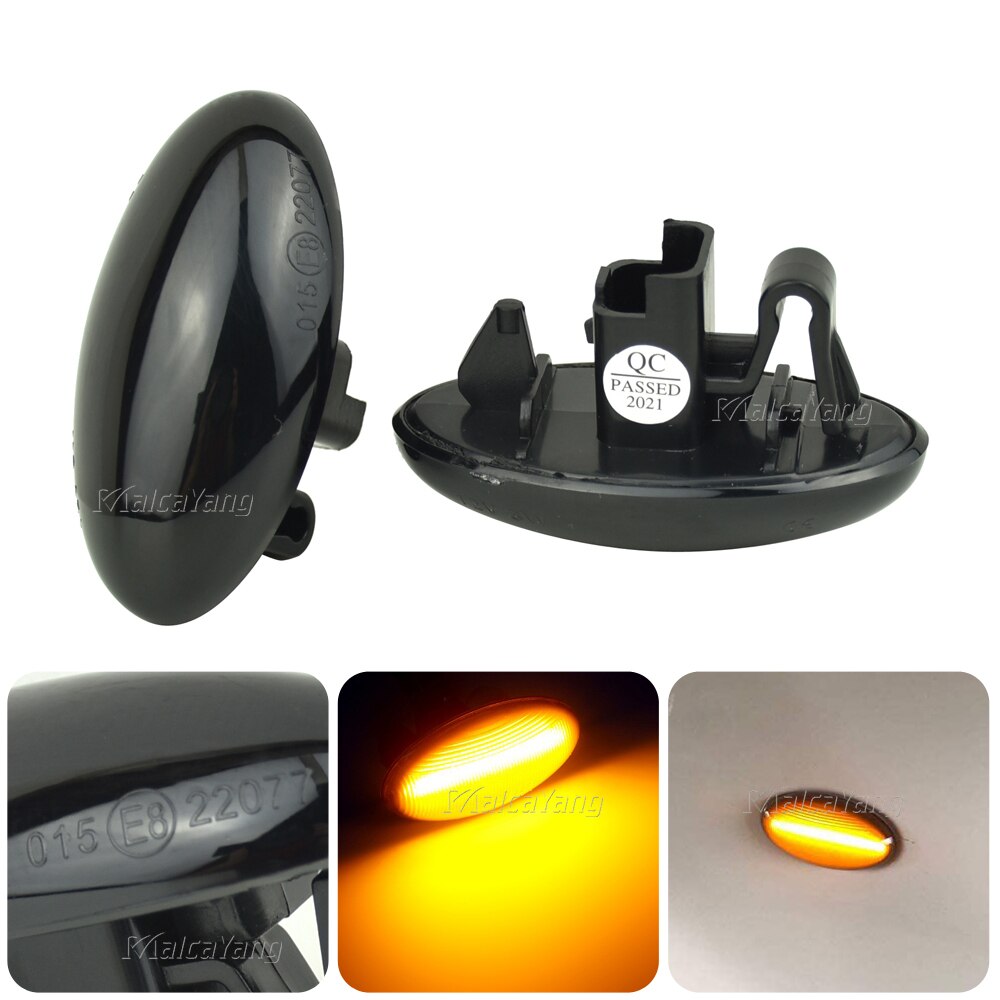 For Peugeot 307 206 407 107 607 1007 Citroen C1 C2 C3 C5 C6 Side Marker Light Dynamic LED Turn Signal Flashing Indicator Blinker