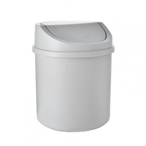 Cubo de basura de escritorio de , fácil de limpiar cubo de basura de mesa, compacto, de plástico sólido, Mini bote de basura de escritorio: Grey