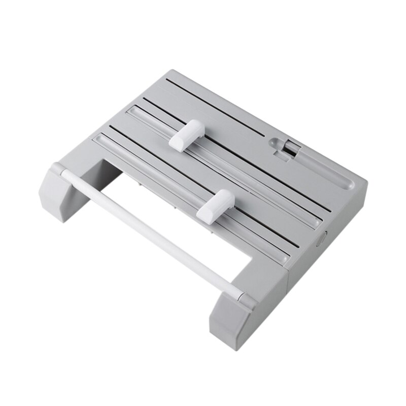 Multifunctionele Vershoudfolie Snijder Muur Houder Vershoudfolie Tin Folie Papier Roll Authentieke Wandmontage Roll Dispenser Voor tin Folie: Gray