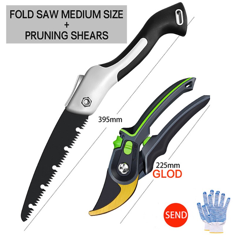 OMY Gardening Pruning Shears Which Can Cut Branches of 35mm Diameter Fruit Trees Flowers Branches and Scissors Hand Tools: Gold Set