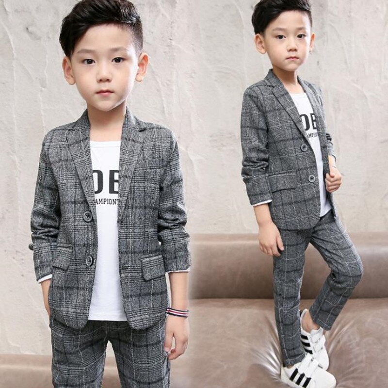 Traje casual para niños traje, conjunto de dos piezas de primavera y otoño para niños grandes, conjunto de dos piezas casual