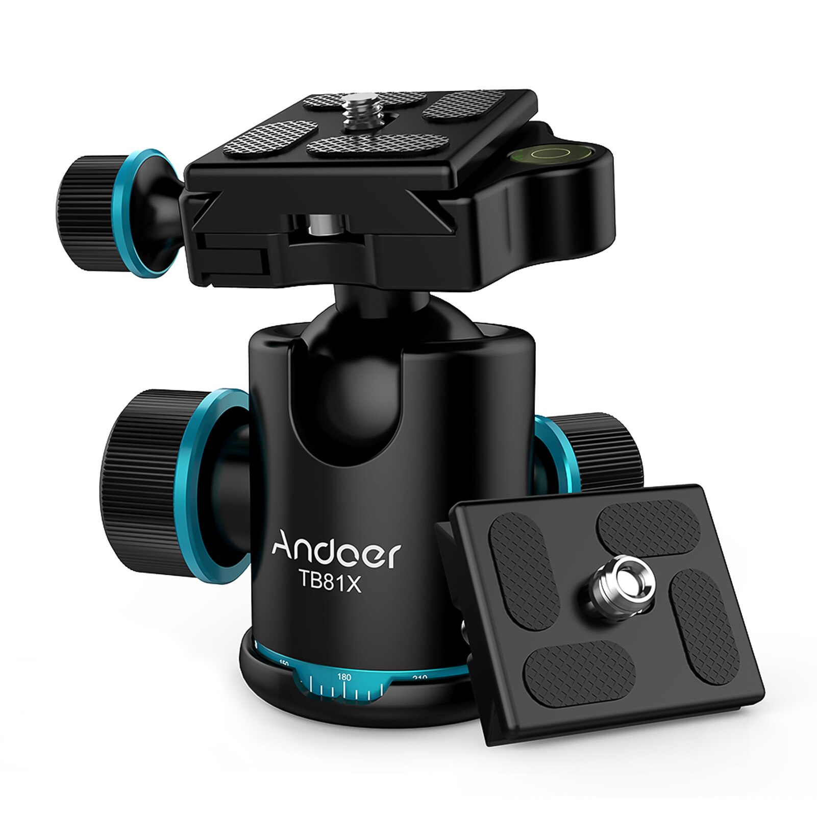 Andoer TB81X rótula de bola de trípode de 360 grados de rotación cabeza de bola para trípode Monopod deslizador cámara DSLR con 3 uds 1/4 "a 3/8" de tornillo