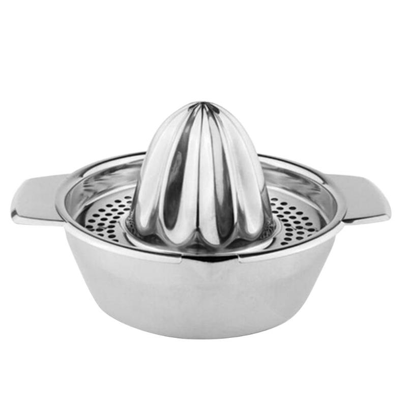 Rostfritt stål manuell apelsinjuicer citron fruktjuice press filter skål
