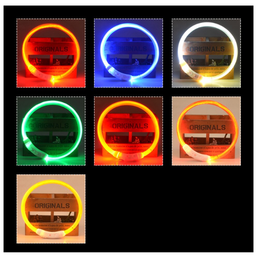 70CM LED Halsband Light USB Oplaadbare Glowing Halsbanden Lichtgevende Huisdier Flash Night Opladen Kragen dierbenodigdheden