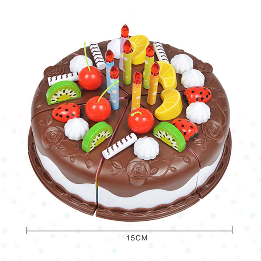 37 stks/sets Grappig Speelgoed Verjaardagstaart DIY Model Kinderen Kids Vroege Educatief Pretend Play Keuken Eten Plastic Speelgoed