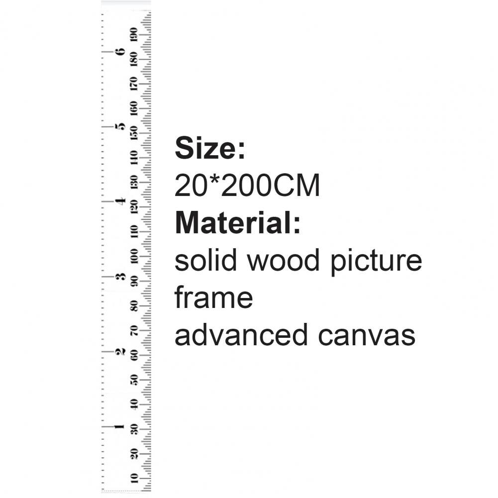 Height Ruler Hanging Growth Chart Waterproof Fabric Kids Baby Height Chart Hanging Rulers for Nursery Wall Wood Frame Home Decor