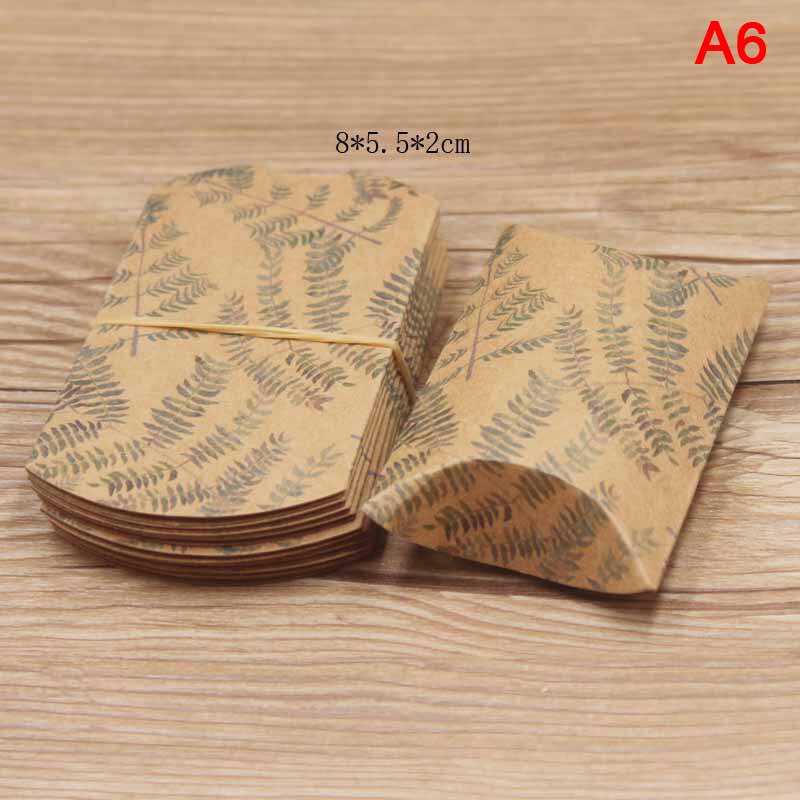 10Pcs Kraft Papier Doos Kussen Vorm Snoep Wedding Favor Supplies Dozen: A6