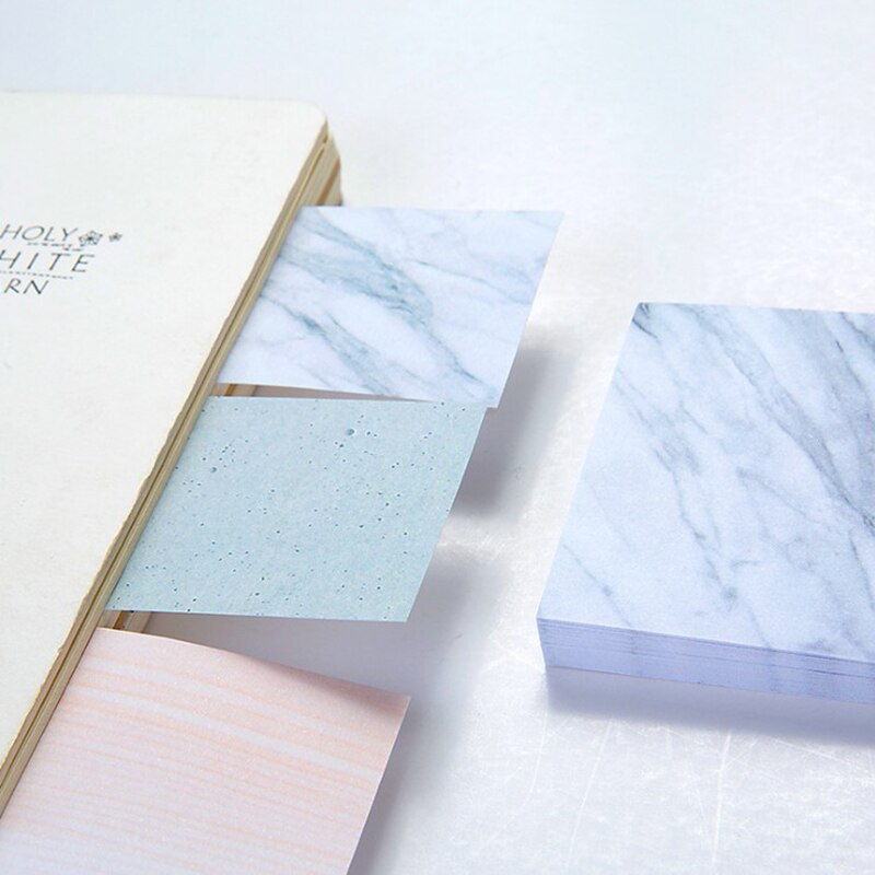 1 piece (75 pieces) marble sticky note notepad convenient sticker school mark office supplies two colors 2 specifications