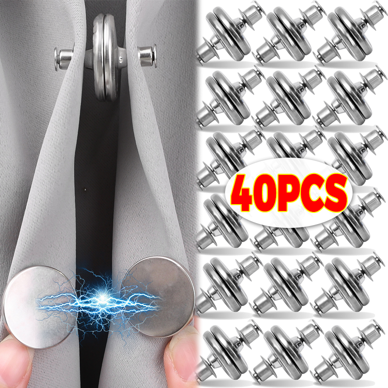 Boucles magnétiques pour rideaux de bain, poignées sans clous, rideaux de fenêtre amovibles, empêche la lumière, boutons de fermeture, clips, accessoires de construction magnétiques