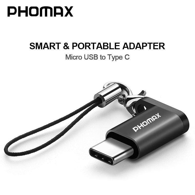 Phomax Micro Usb Naar Type C Adapter Alloy Case Android Micro Usb Connector Naar Type C Voor Huawei Voor Xiaomi Met sleutelhanger Adapters