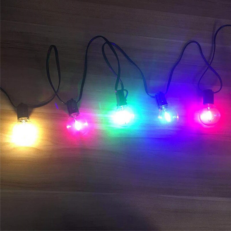 ! led  g40 färgglada glödlampor klotslingor 25 st innergård vattentät lampa glas glödlampor bröllop hem trädgård inredning