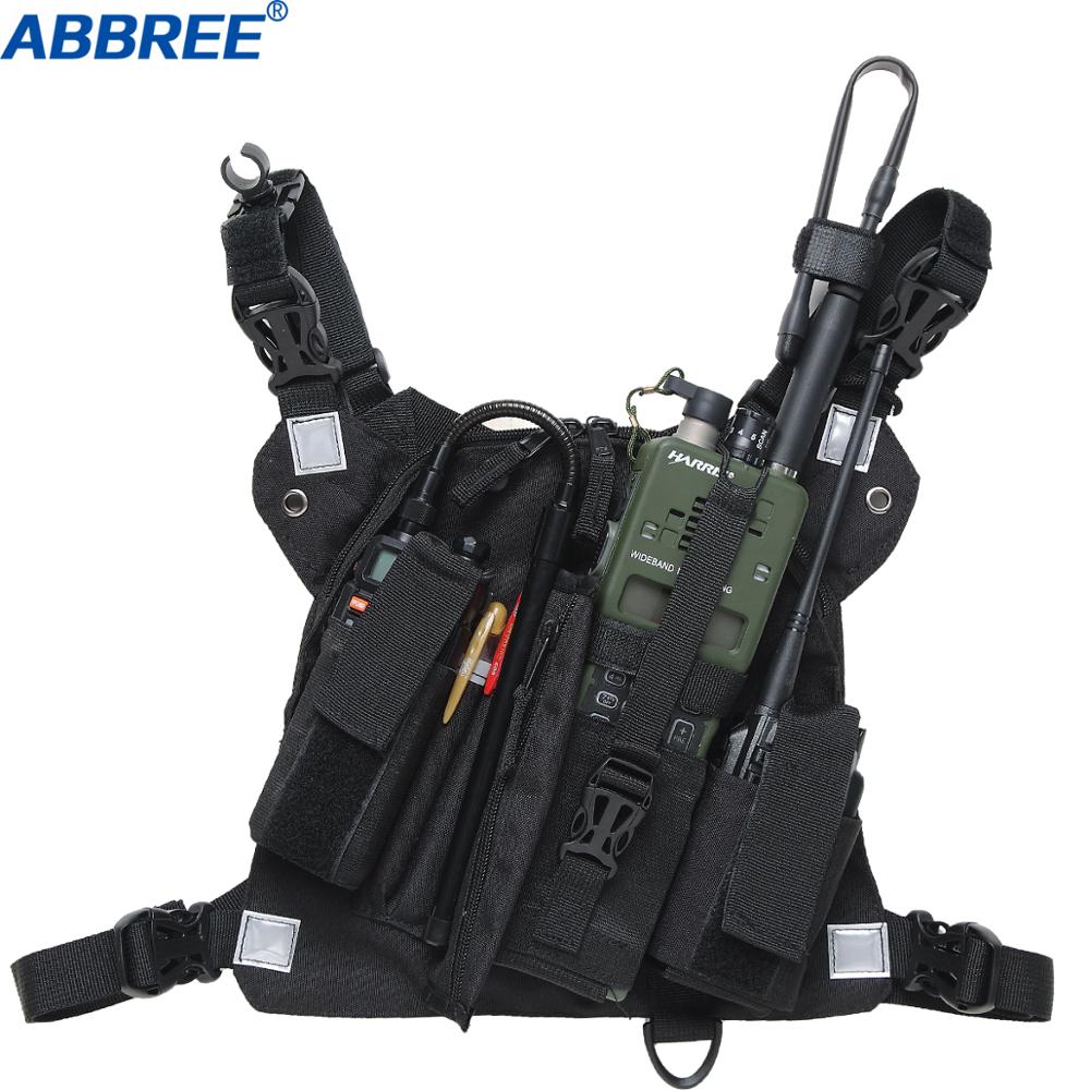 ABBREE-funda de transporte para Walkie talkie, arnés de pecho, bolsa de bolsillo, para Baofeng UV-5R, UV-82, UV-9R, TYT, TH-UV8000D, Yaesu: PT09