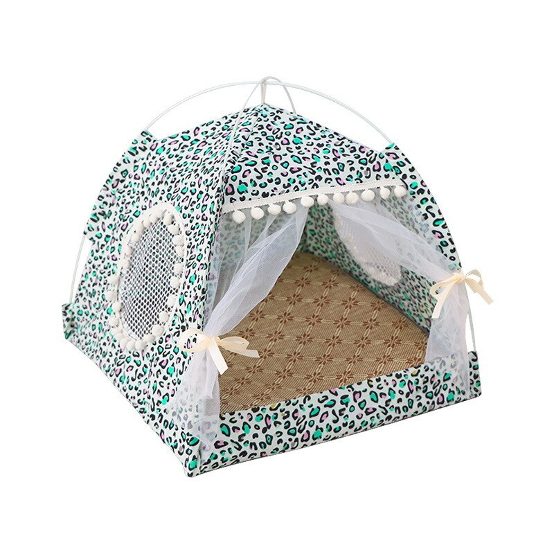 Prinses huisdier hond kat opvouwbare tent bed ademend kitten hondenhok gaas katten puppy kennel vier seizoenen kussen kat huisdier tipi
