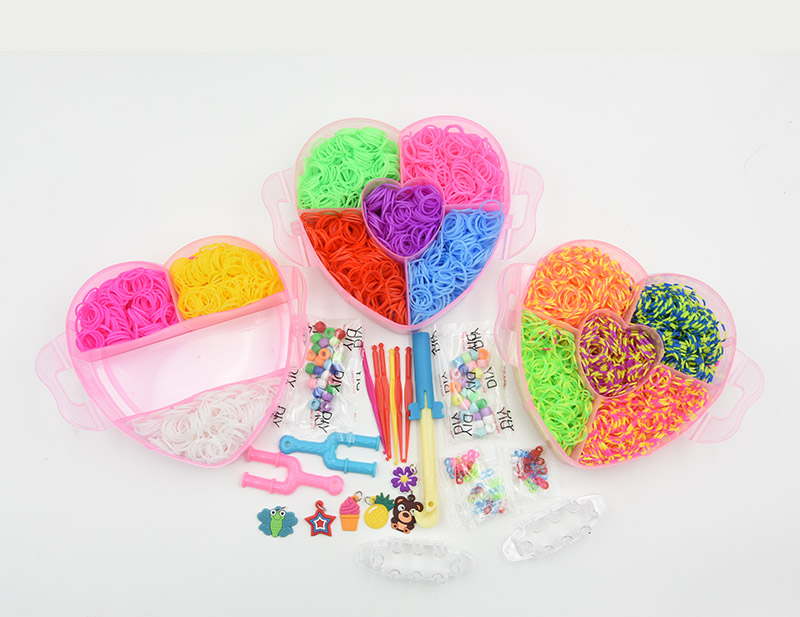 4500 Stuks Rubber Fun Loom Bands Kit Voor Meisjes Kids Diy Gom Armbanden 3 Layer Pvc Doos Familie loom Kit Set Breien