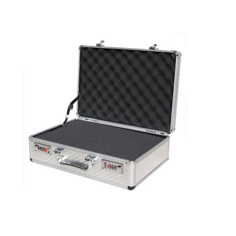 Toolbox Aluminum Tool Case Suitcase Password Box Impact Resistant Safety Case File Box Camera Equipment Case with Pre-cut Foam