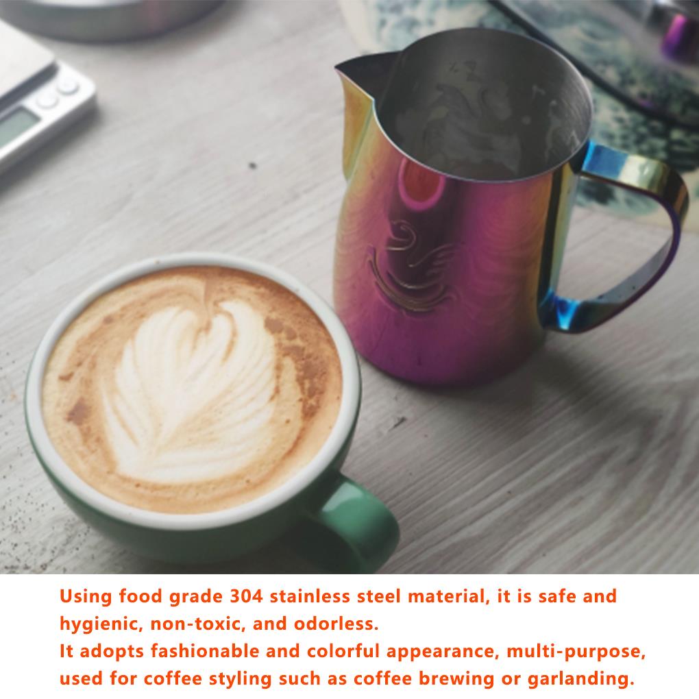 400ml/600ml Coffee Frothing Pitcher Cup Frother Jug Coffee Latte Art Accessory 304 Stainless Steel Coffee Latte Mould Pitcher
