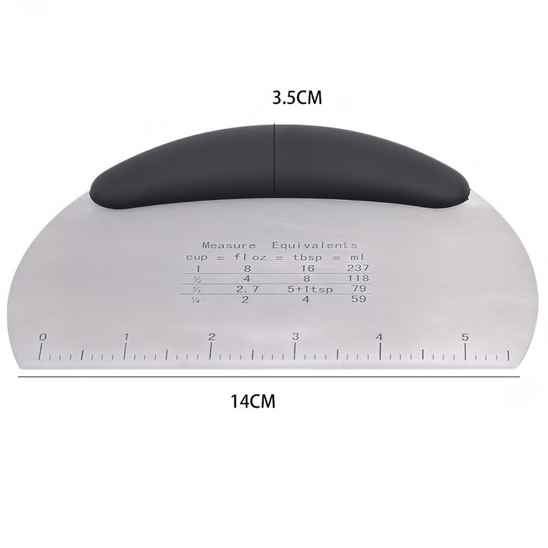 Rvs Deeg Cutter Schraper Met Schaal Spatel Brood Mes Met Meting Bakken Hulpmiddel Bakvormen