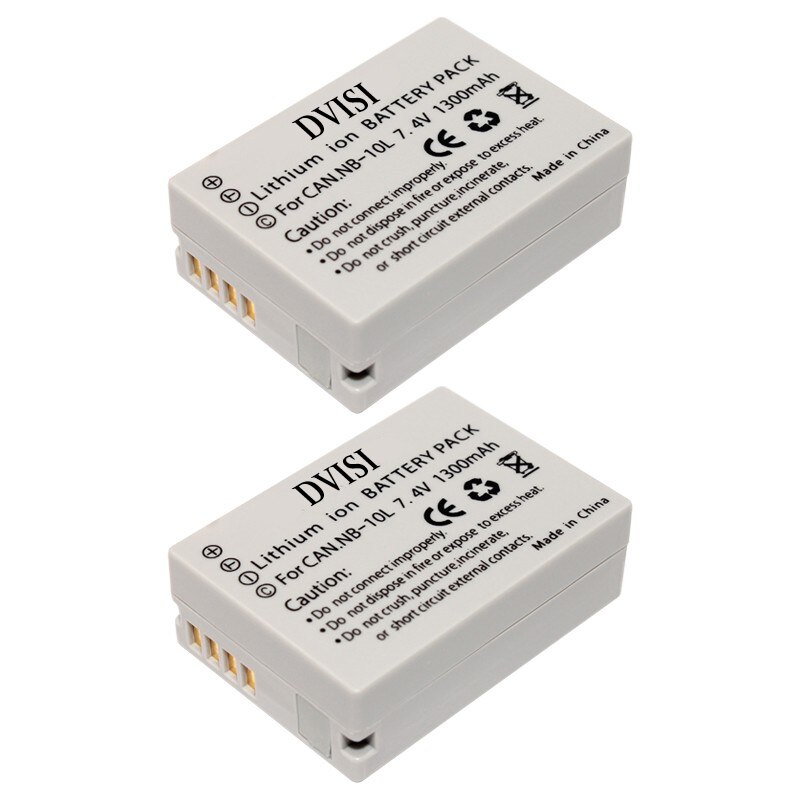 Dvisi 7.4v 1300 mah nb -10l batterier  nb 10l kamerabatteri för canon  sx40 hs sx40hs sx50 hs sx50hs g1 x g1x g15 g16 sx60 hs g3x