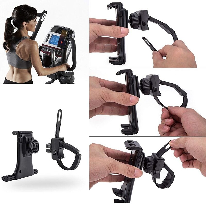 Exercise Bike Phone Holder Adjustable Bike Phone Holder for Motorcycle Bikes Treadmills Tablet Holder Indoor Gym