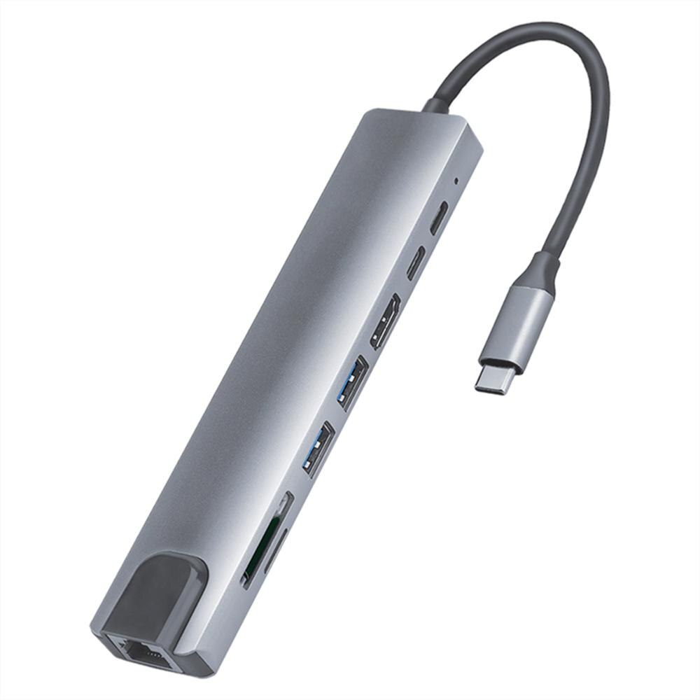 Thunderbolt 3 Adapter Usb Type C Hub Naar Hdmi 4K Ondersteuning Samsung Dex Modus USB-C Dock Met Pd Voor macbook Pro/Air: 8 IN 1