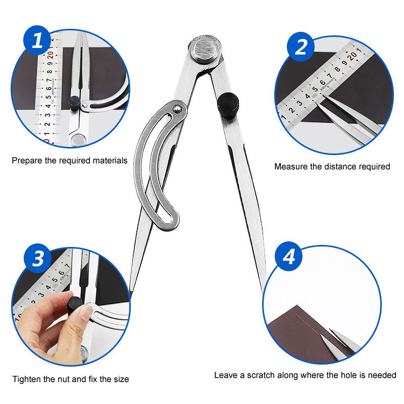 Adjustable Leather Craft Rotating Tool Scriber Marking Tools Spacing DIY Edge Creaser Stitch Sewing Leather Metal Craft 2 Sizes