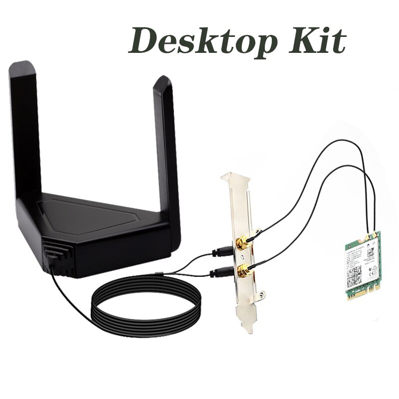 1730Mbps Intel 9560 Dual Band 2.4G/5Ghz Wireless Desktop Kit Bluetooth5.0 802.11AC M.2 CNVI Intel 9560NGW Wifi Card Antenna Set: Card and Antennas