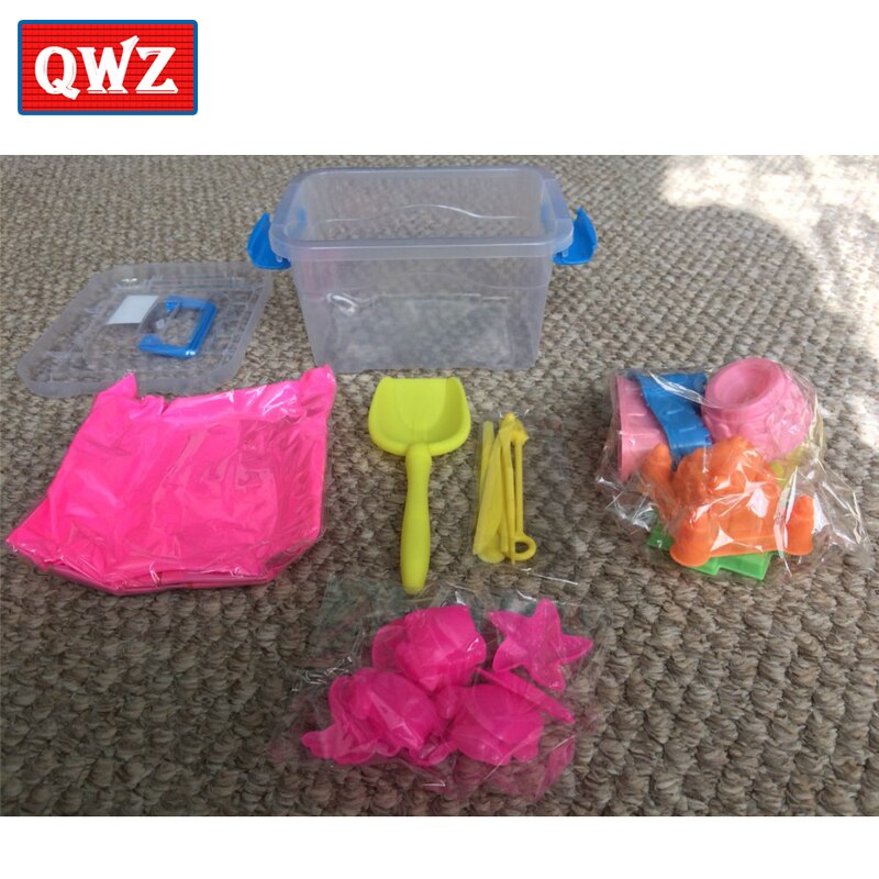 QWZ 26PCS Dynamic Amazing No-mess Indoor Magic Play Sand Children Toy Mars Space Inflatable Sand Tray Accessories Multi-function