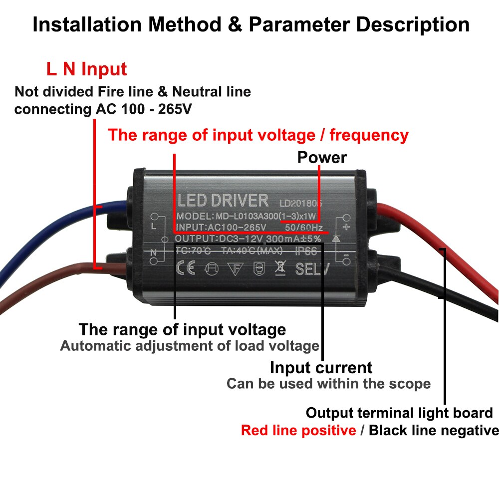 Aluminium IP66 1-3W Led Driver 300mA Ac 100-265V Naar Dc 3 - 12V waterdichte Voeding Verlichting Transformator Drivers Ballast