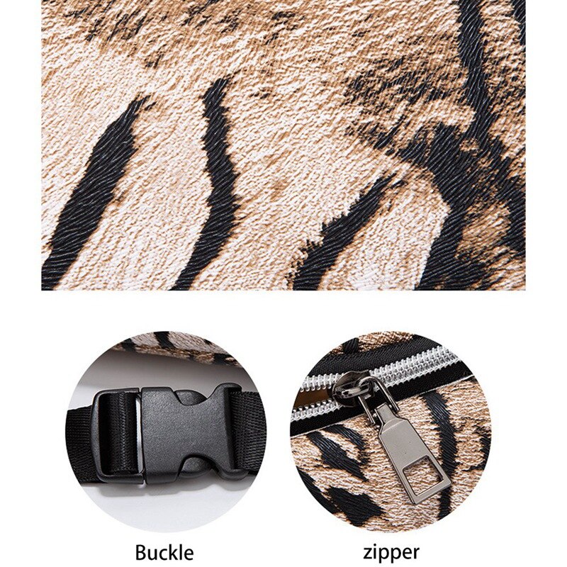 Riñonera de leopardo para mujer, bolso de hombro versátil con personalidad, para el pecho, sin monedero, para teléfono móvil