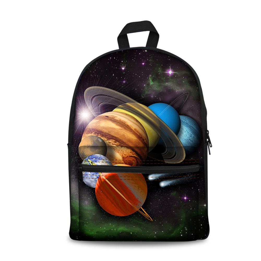 Forudesigns univers / space star 3d print lærred herretasker børn drenge galakse skole rygsæk mochila studerende skoletasker taske: Cc3193j