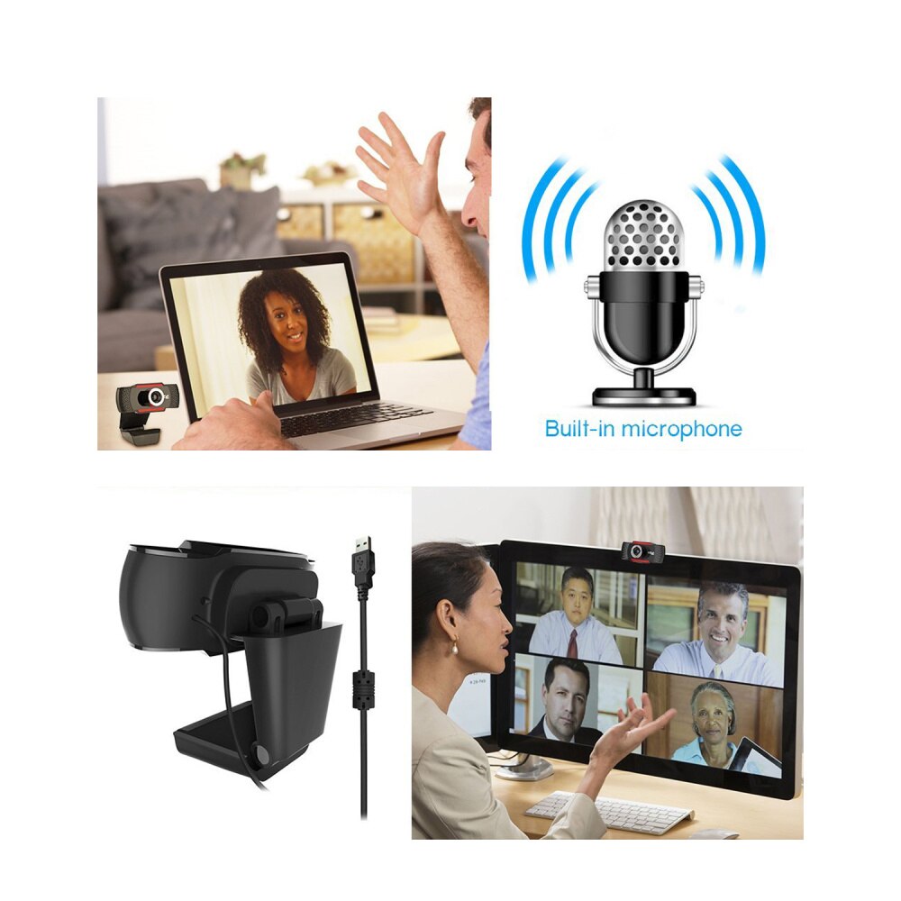 HXSJ S80 USB Web Camera 1080P HD 2MP Computer Camera Webcams Built-In Sound-absorbing Microphone 1920 *1080 Dynamic Resolution